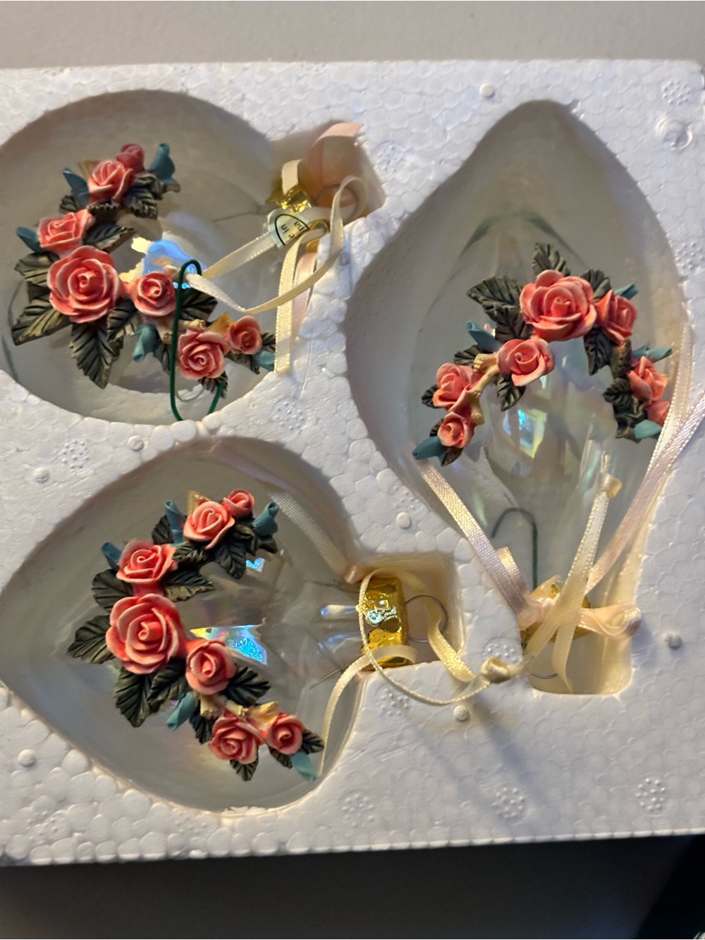Vintage Victorian Glass Ornaments Set of 3